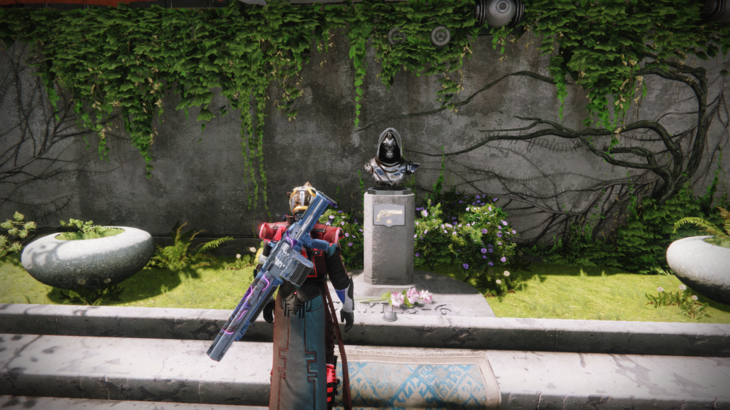 Destiny 2 The guardian is mourning at the monument to Cayde-6