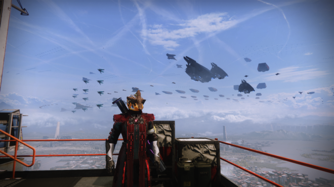 Destiny 2 Ships soaring off to war.